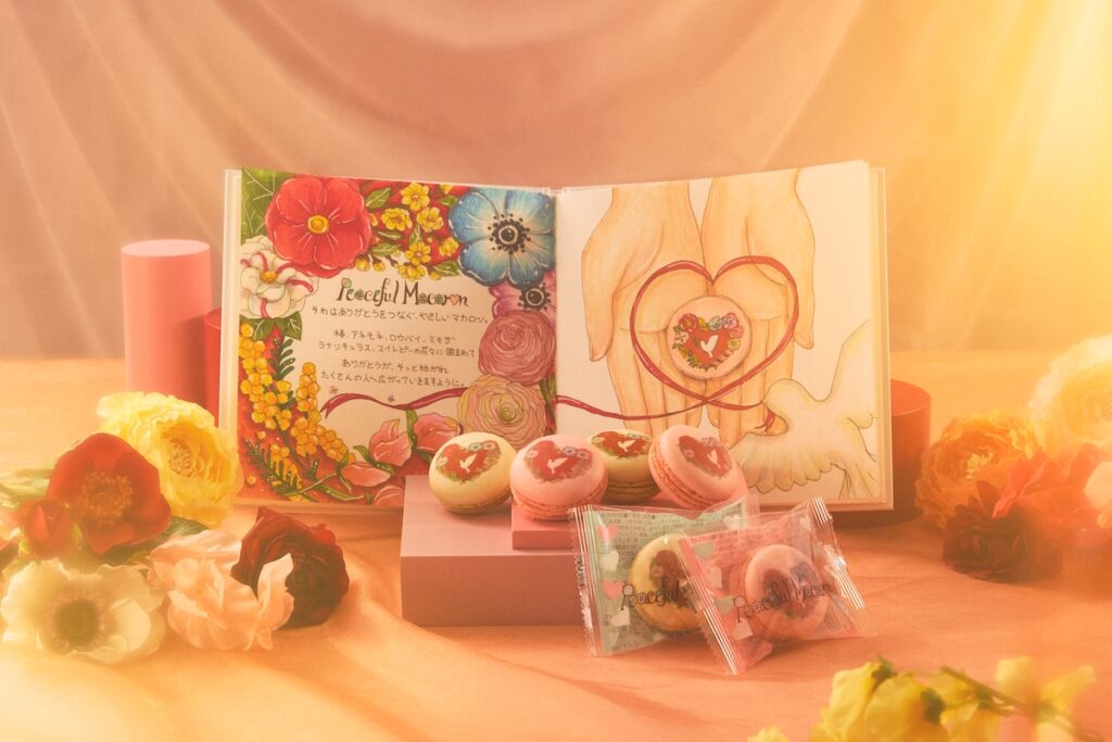 【ブールミッシュ】花が心を彩り、鳩が想いを届ける「ピースフルマカロン」新デザイン発売！ ヨコハマストロベリーフェスティバル2026にも登場！